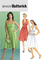 5029 EZ STRAPPY OR HALTER MIDRIFF DRESS PATTERN 8-14